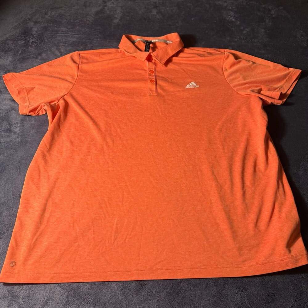 Adidas Polo Size 2XL Orange Golf Shirt
